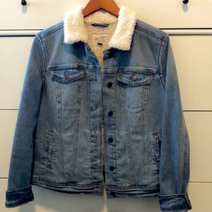 Sherpa lined denim jacket